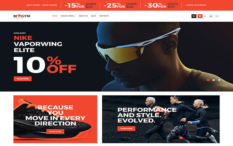 Σχεδίαση eshop ηλεκτρονικού καταστήματος Sports Store