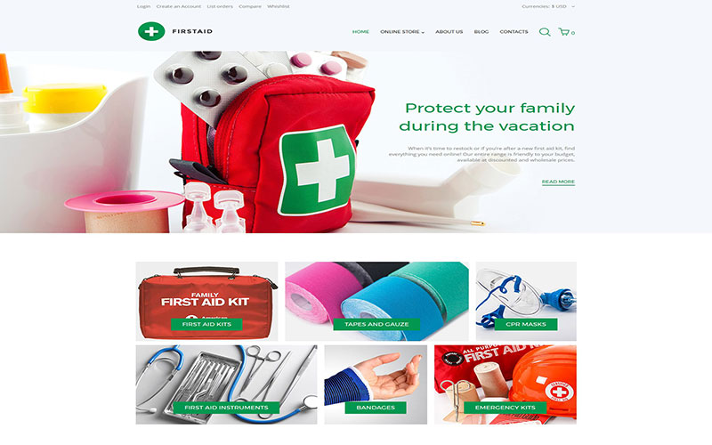Σχεδίαση eshop ηλεκτρονικού καταστήματος First Aid
