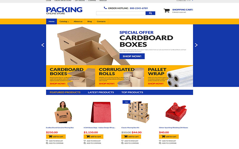 Σχεδίαση eshop ηλεκτρονικού καταστήματος Packing
