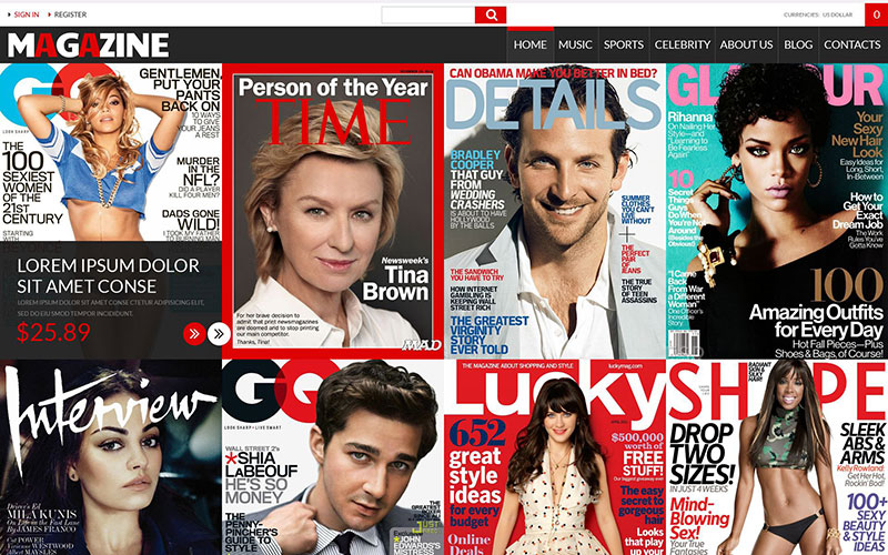 Σχεδίαση eshop ηλεκτρονικού καταστήματος Magazines Store