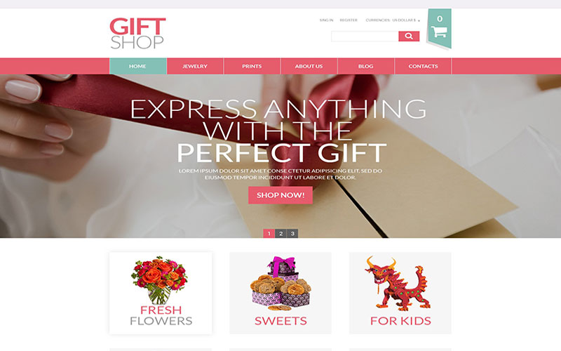 Κατασκευή ηλεκτρονικού καταστήματος eshop Gifts Shop